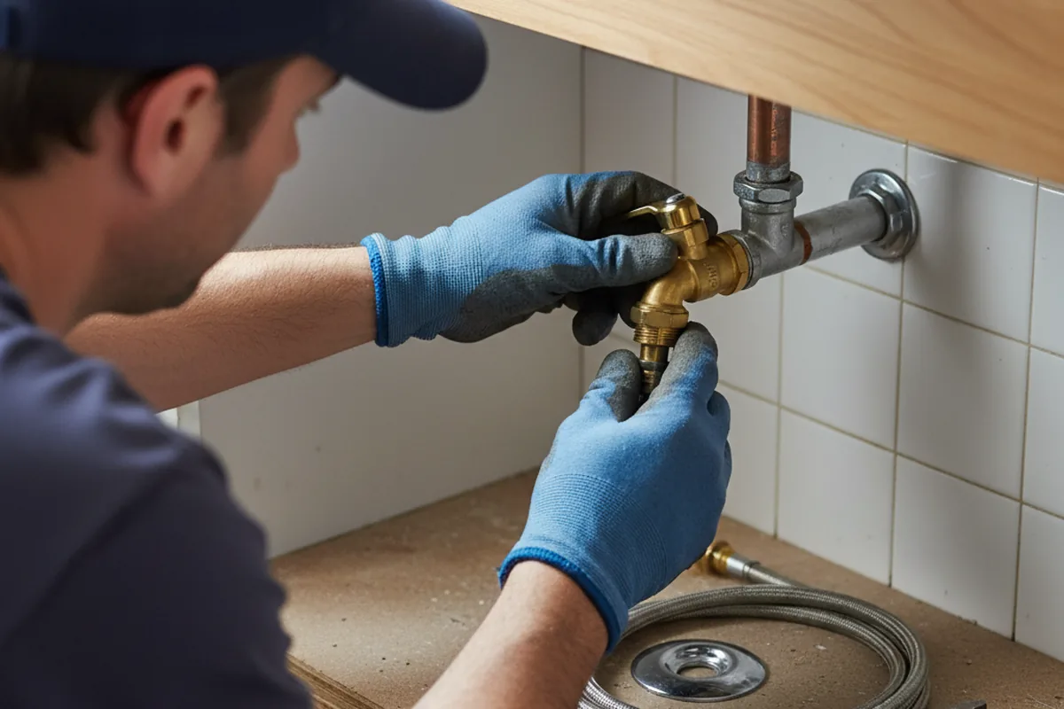 Shutoff valve and fitting work during Emergency Plumbing in Shanksville